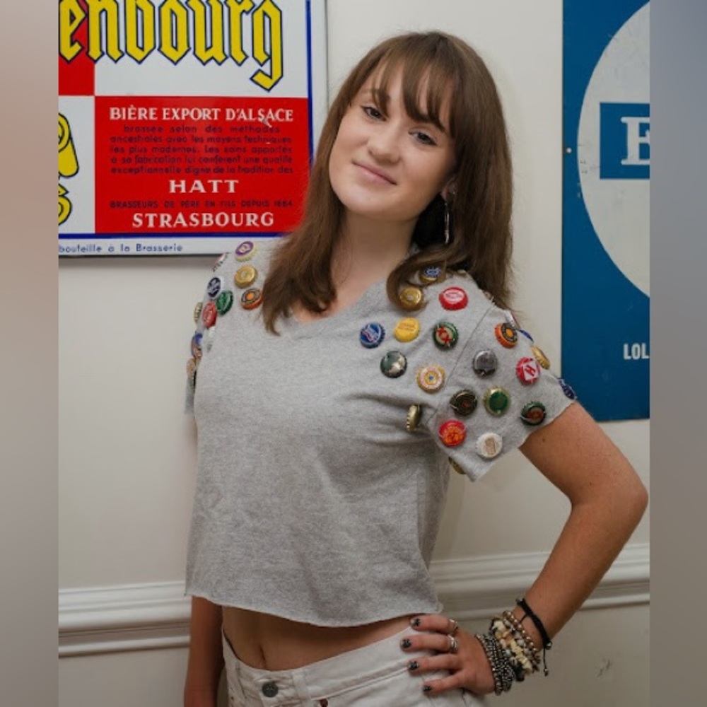 Upcycled Beer Bottle Cap T-Shirt